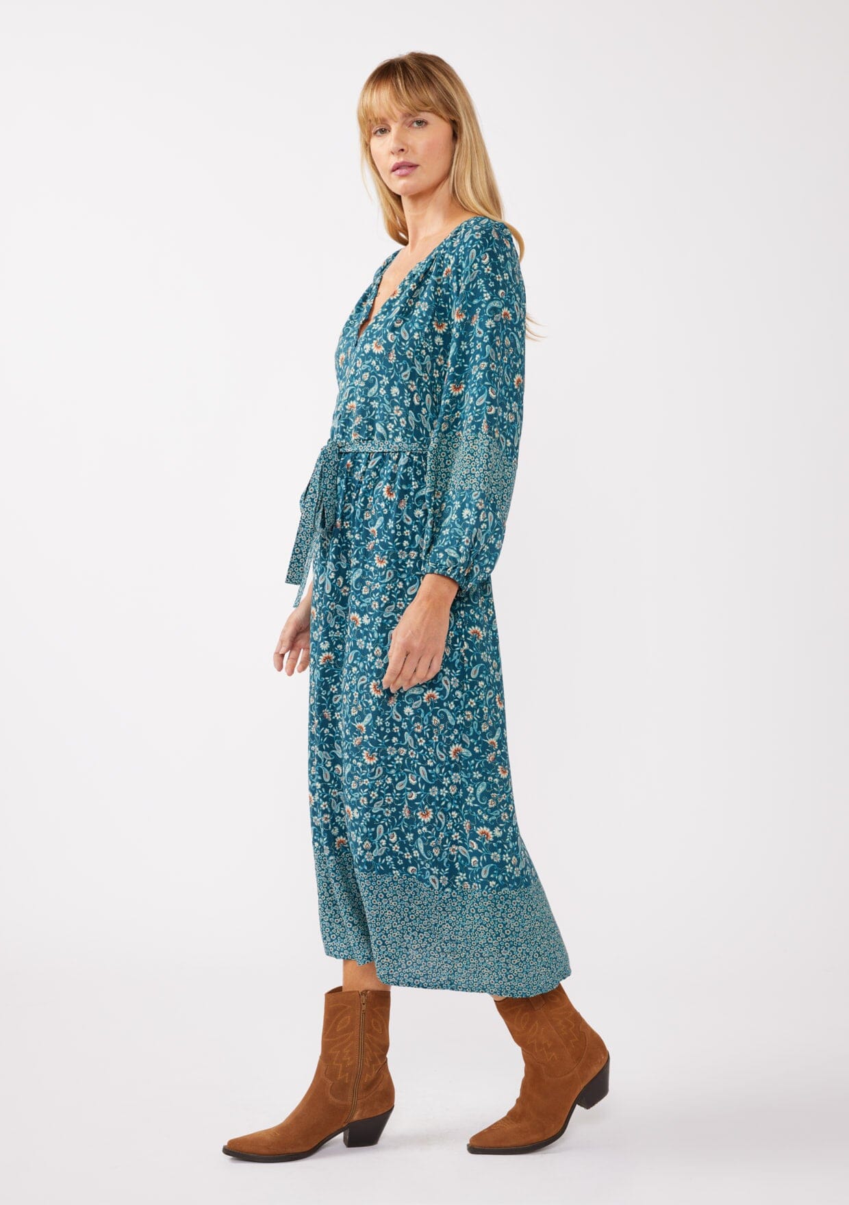 Tessa | Women’s Boho Midi Dress with Button Front main image 1