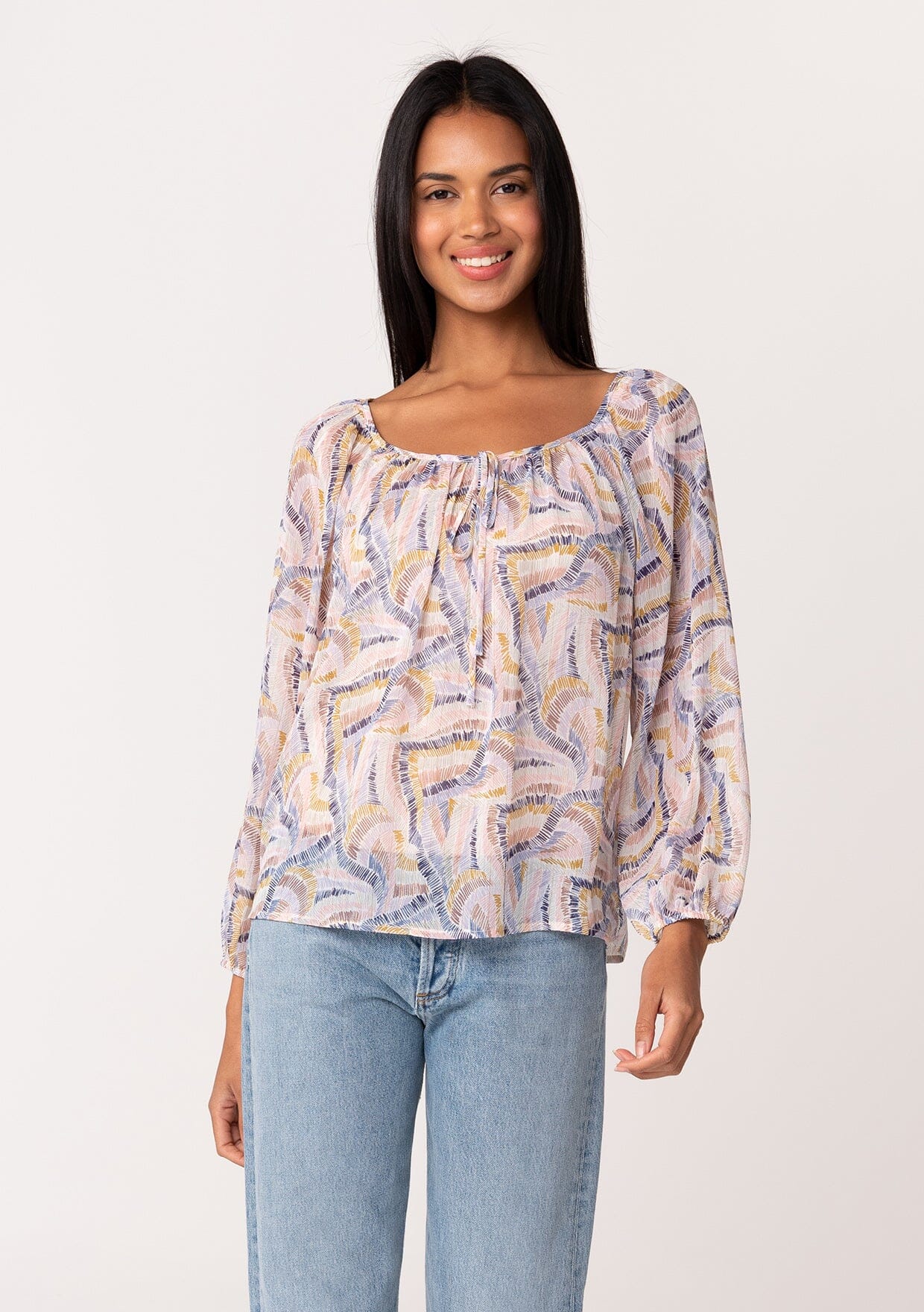 Sheer Chiffon Blouse, Snow White | Ulla Popken