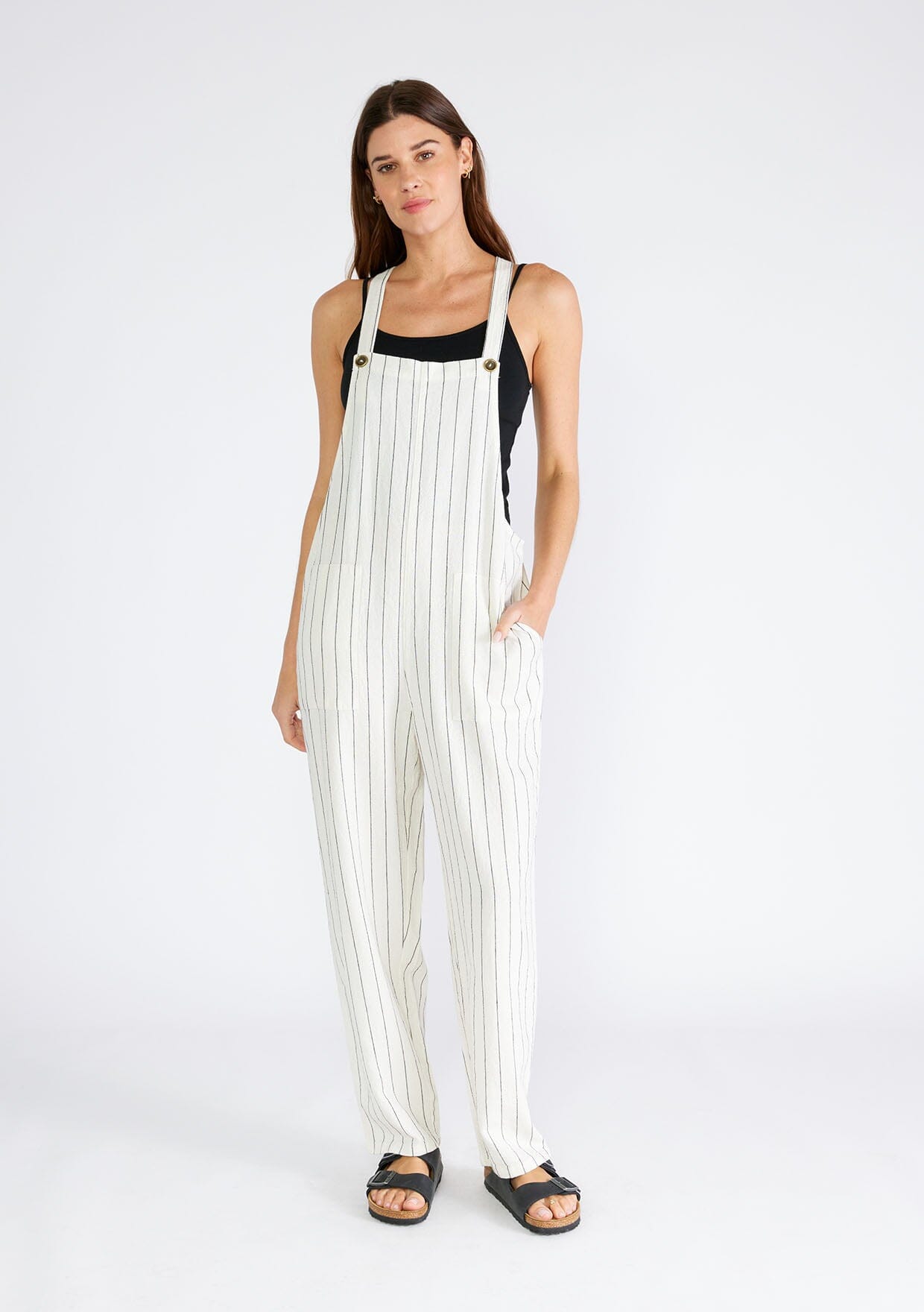 Women's Sleeveless Linen-Blend Bohemian Lounge Overalls | LOVESTITCH