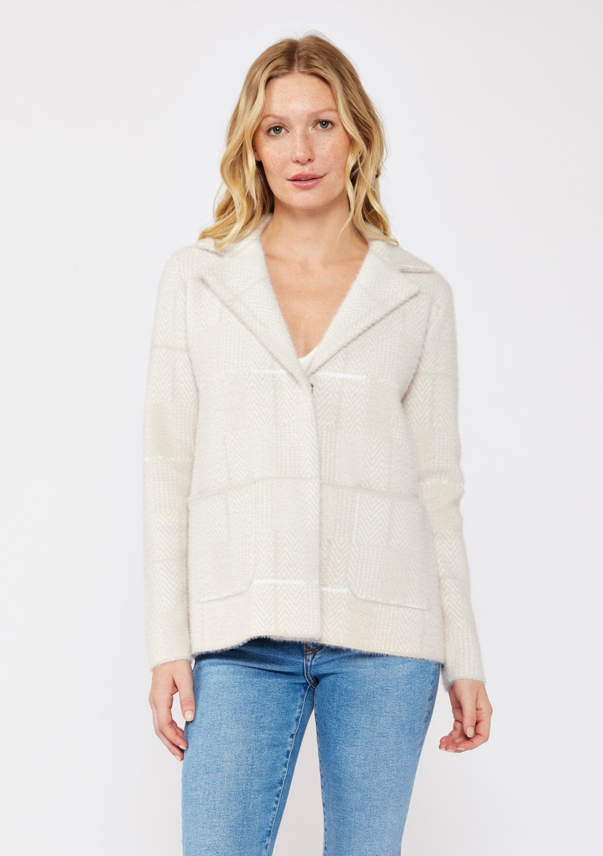 Women's Coatigan - Soft Classic Neutral Plaid Coatigan | LOVESTITCH