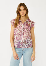 Vintage Vine Flutter Sleeve Top