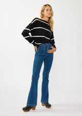 Serena Stripe Boat Neck Pullover