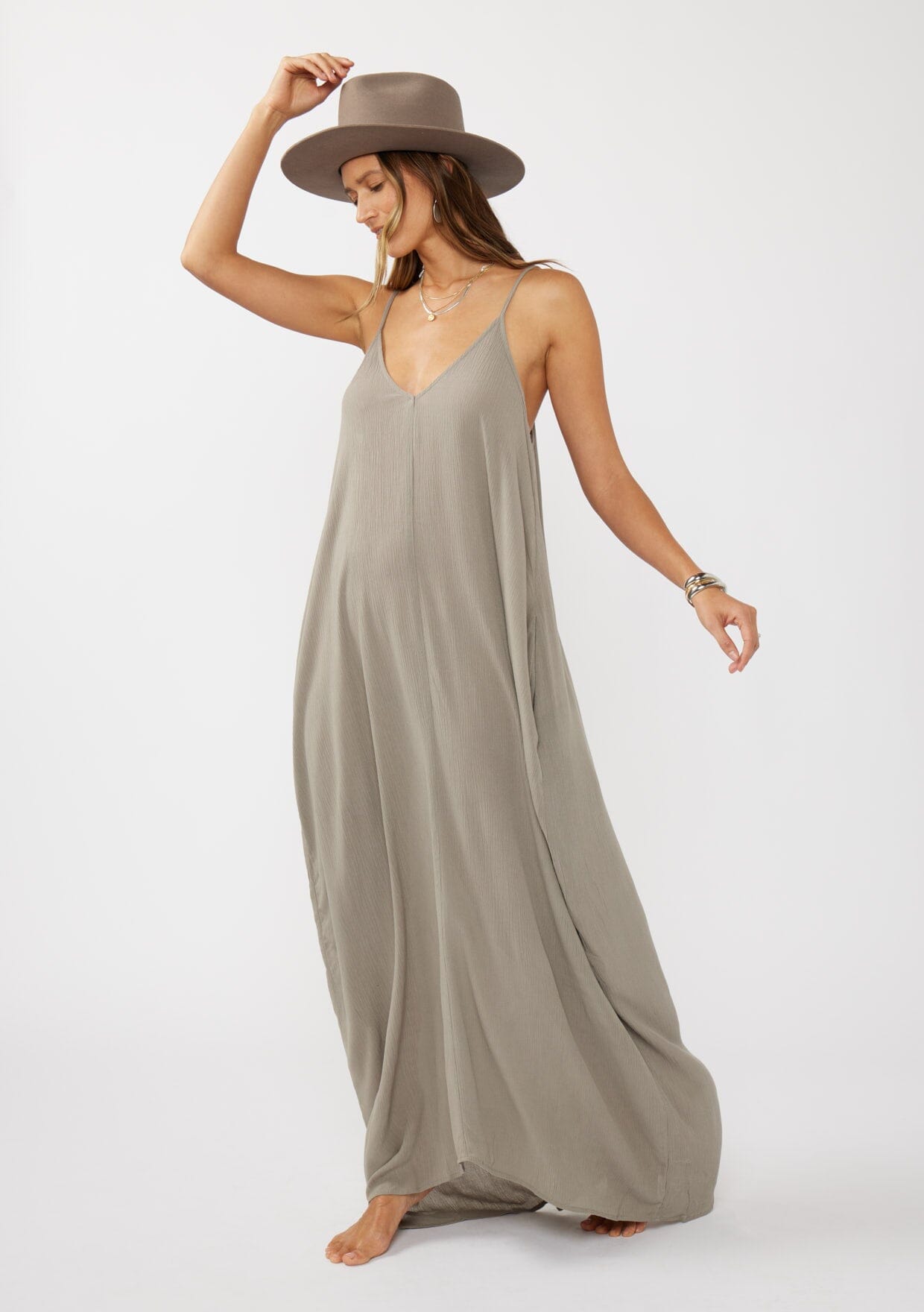 Love Stitch Gauze Maxi Dress, Size M/L