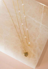Dainty 18k gold plated cable chain heart pendant necklace.