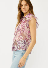 Vintage Vine Flutter Sleeve Top