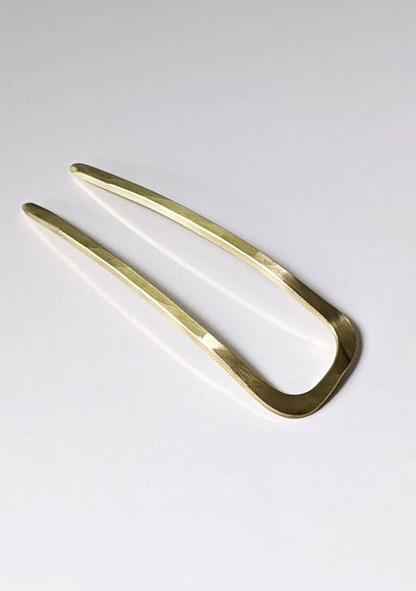 [Color: Brass] A timeless French hairpin handcrafted from heavy recycled brass. 