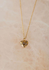 Dainty 18k gold plated cable chain heart pendant necklace.