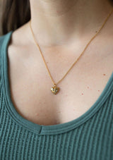 Dainty 18k gold plated cable chain heart pendant necklace.
