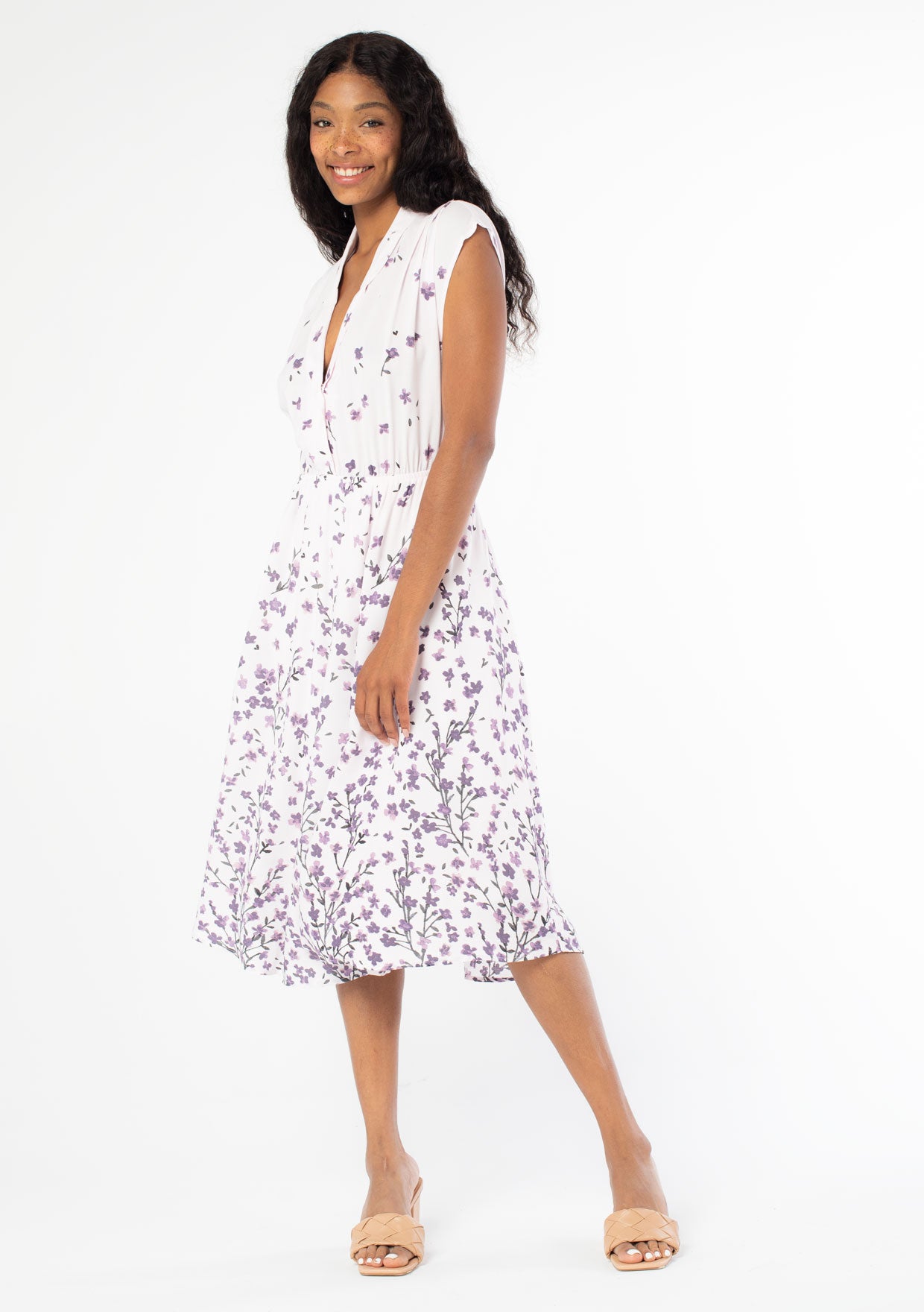 Floral Retro Midi Swing Dress | LOVESTITCH Floral Retro Midi Swing Dress | LOVESTITCH