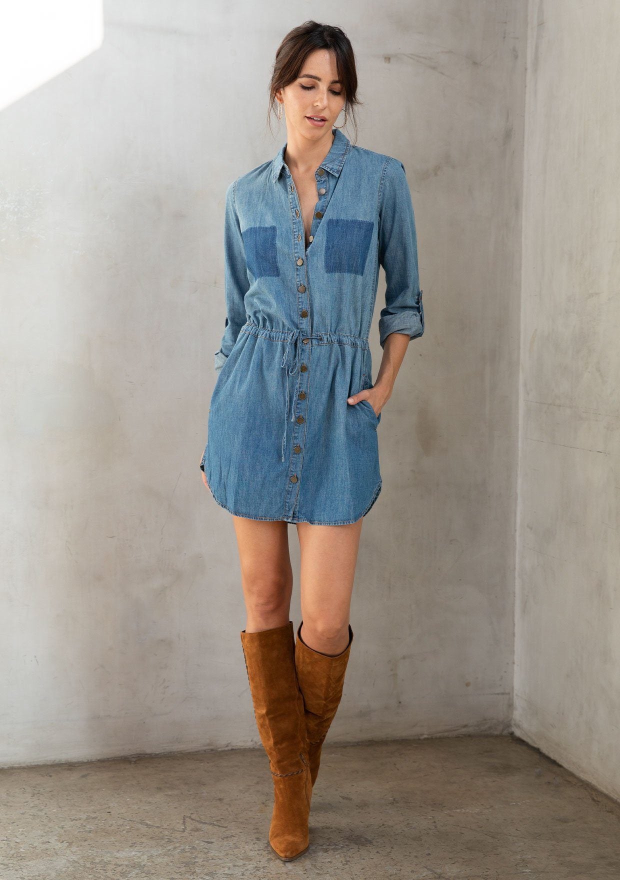 Lorrie Cotton Shirt Dress Indigo / S Lorrie Cotton Shirt Dress Indigo / S