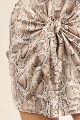 Silky Snakeskin Print Mini Dress