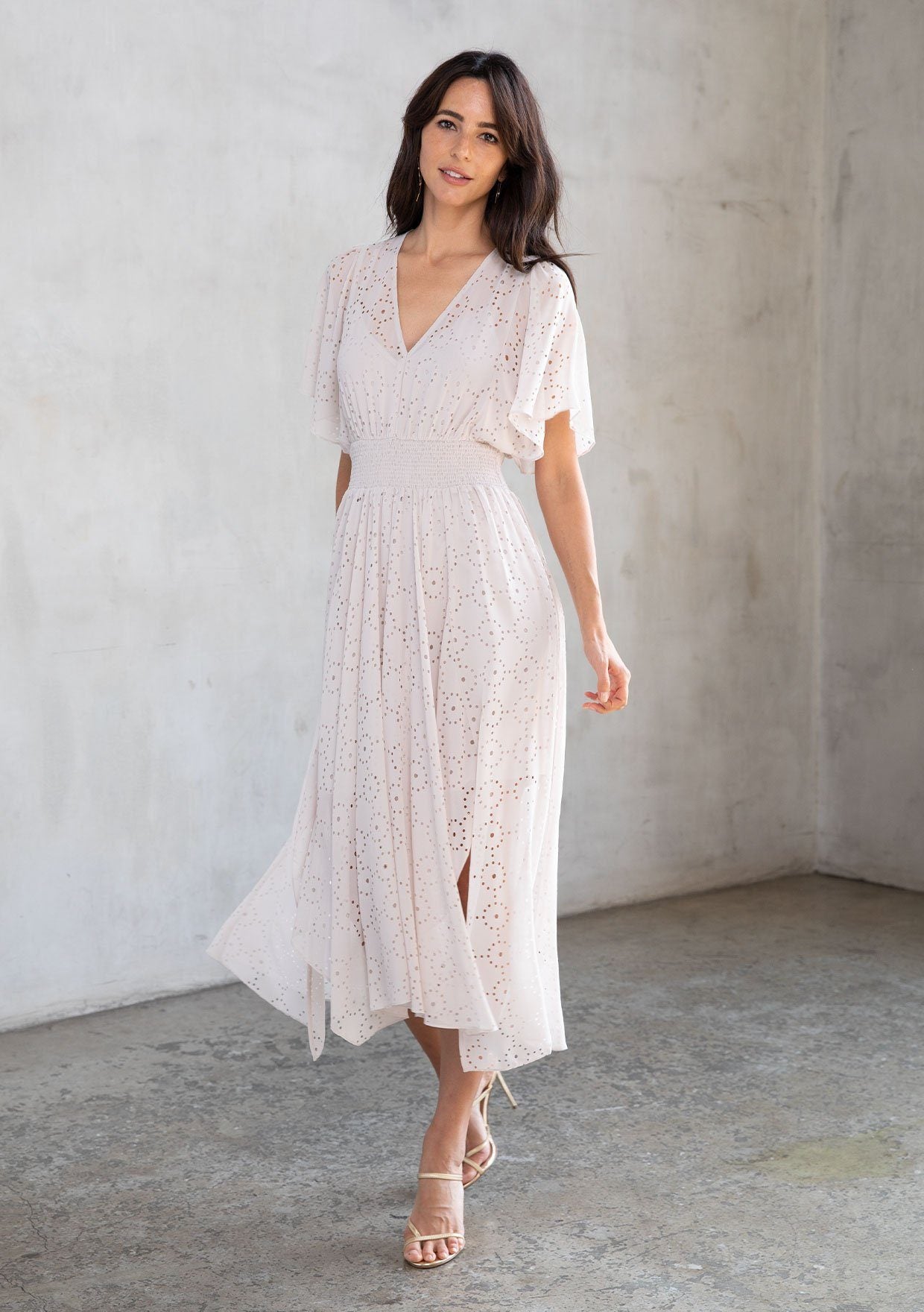 It's All Love Chiffon Maxi Dress Bone / S It's All Love Chiffon Maxi Dress Bone / S
