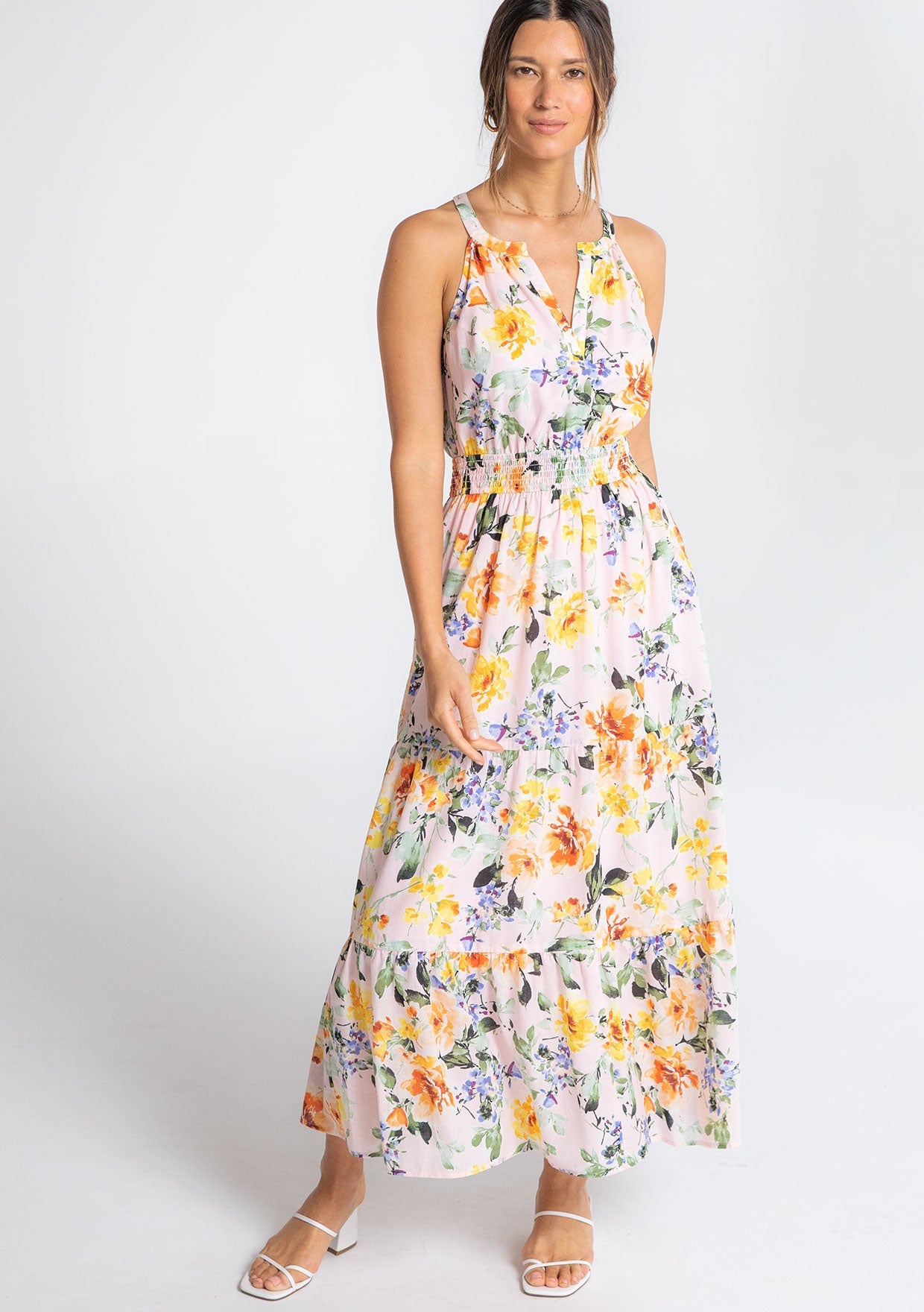 Botanique Halter Maxi Dress Blush/Orange / L Botanique Halter Maxi Dress Blush/Orange / L