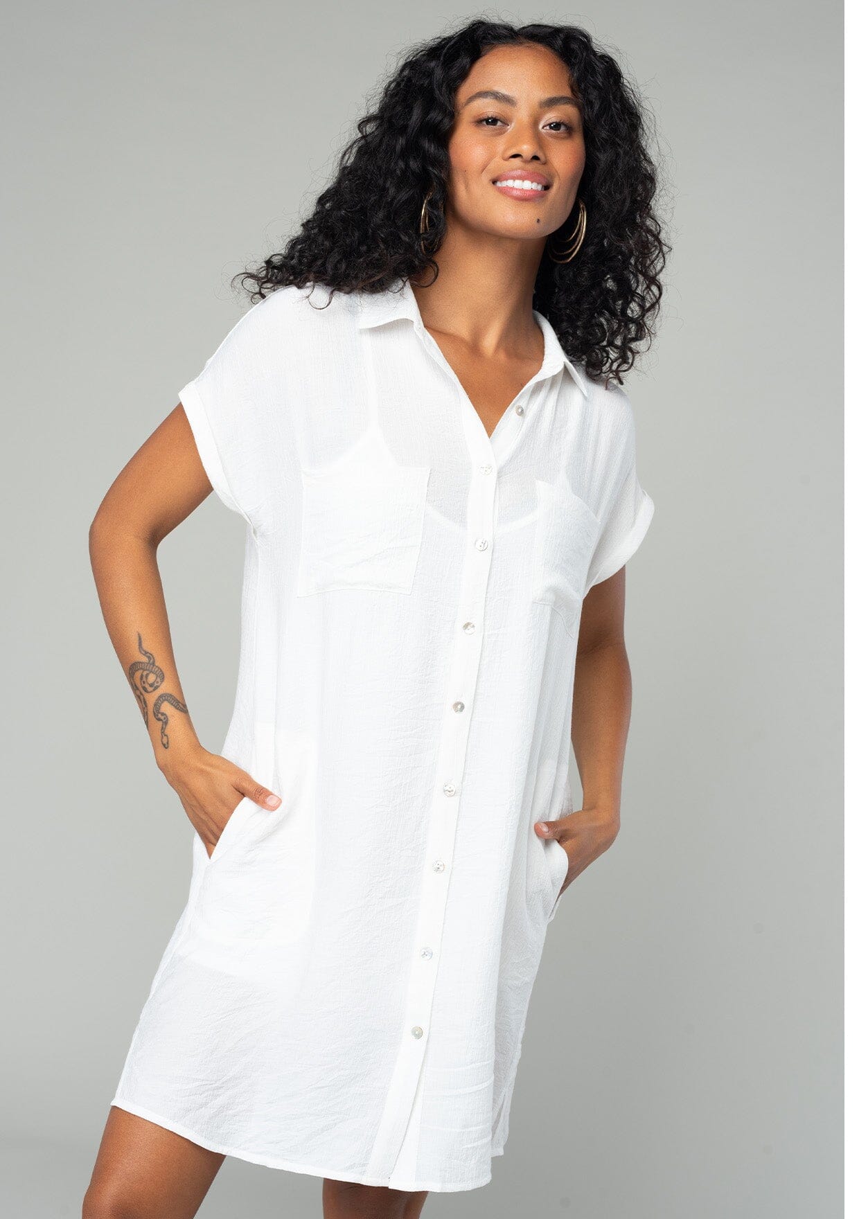 Women's Casual Everyday Relaxed Shirt Dress Women's Casual Everyday Relaxed Shirt Dress