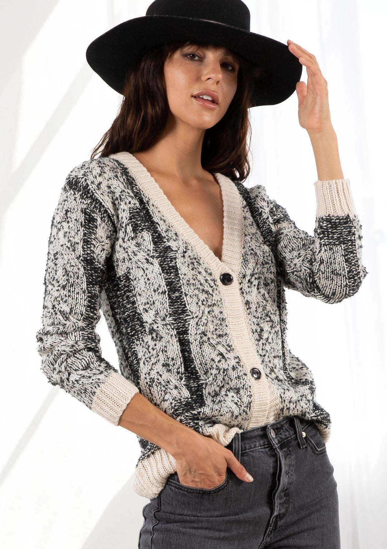 Speckled Longline Cardigan Sweater