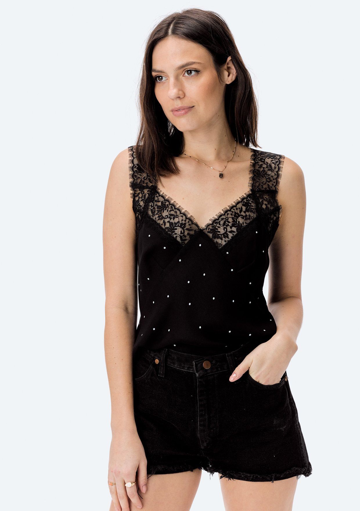 Vintage Inspired Polka Dot Lace Cami | LOVESTITCH