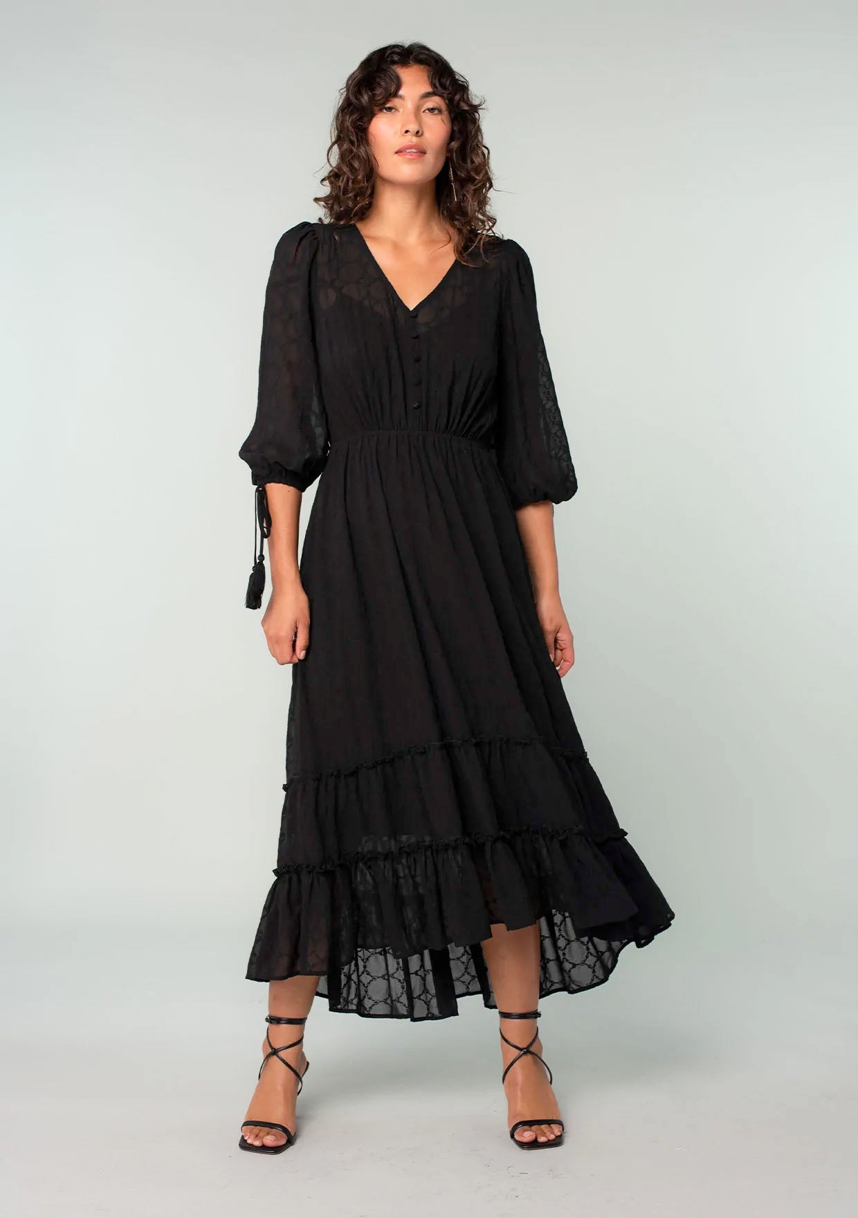 Women's Beautiful Embroidered Black Maxi Dress