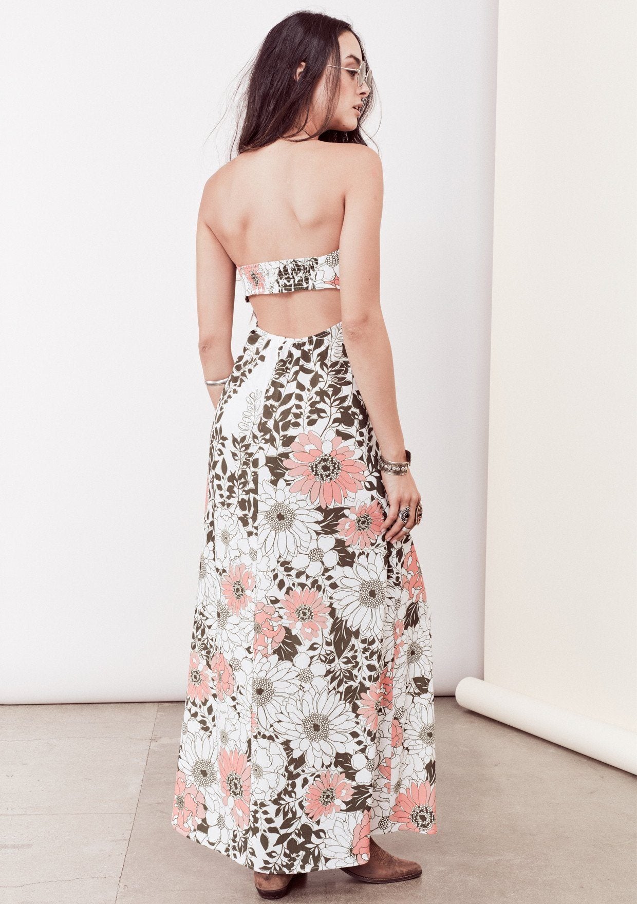 Bohemian Tassel Tie Pompom Detail Maxi Dress