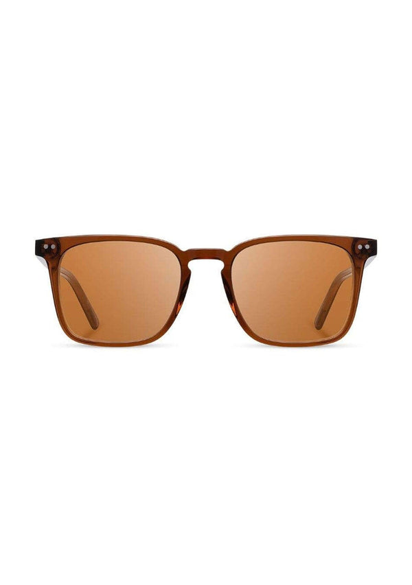 [Color: Rust] Classic acetate frame sunglasses. 