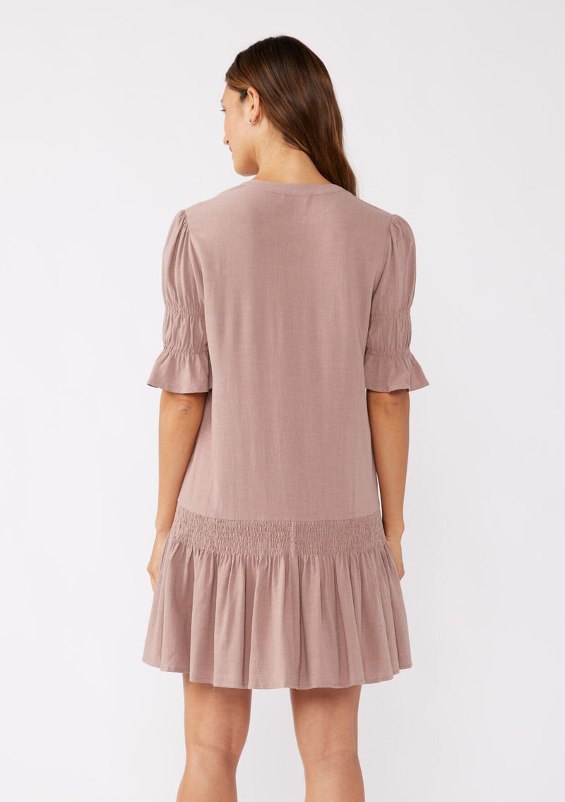 Lulu Drop Waist Mini Dress Light Mocha / M Lulu Drop Waist Mini Dress Light Mocha / M