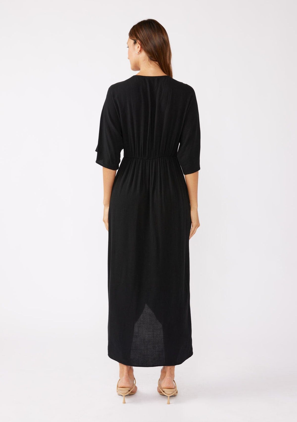Maritime Knot Front Maxi Dress Black/Natural / M