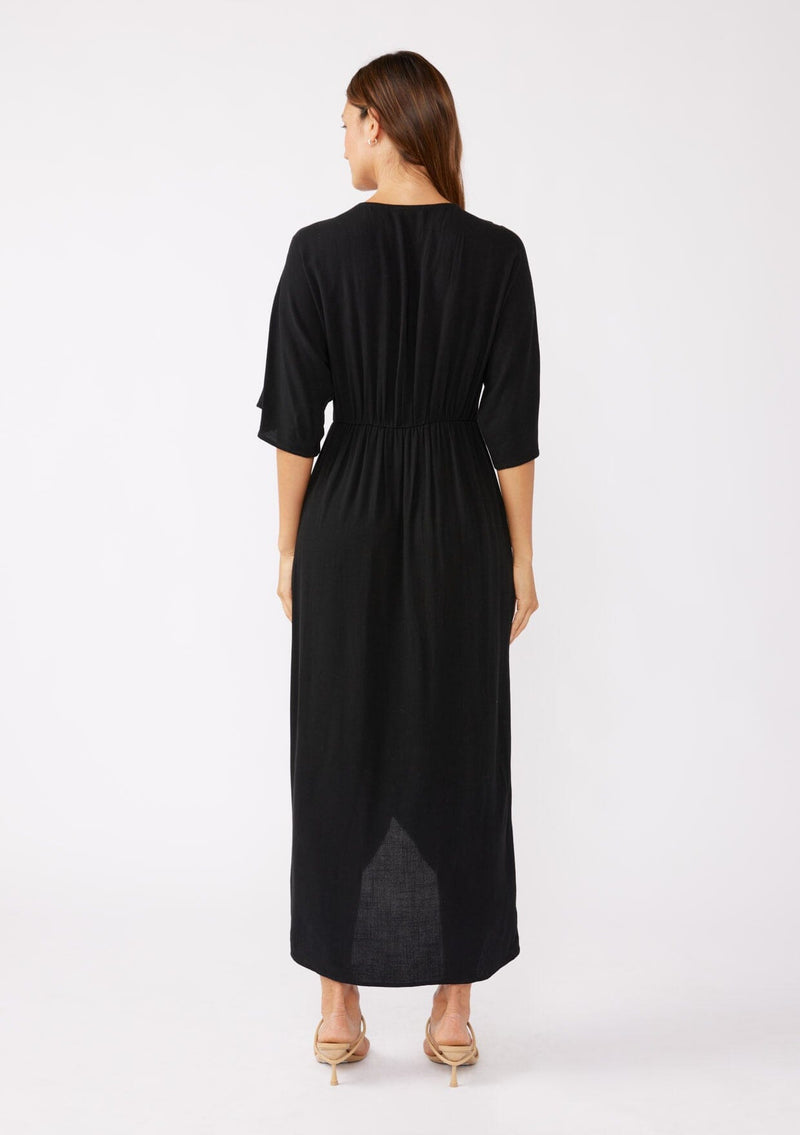 Maritime Knot Front Maxi Dress Black/Natural / M Maritime Knot Front Maxi Dress Black/Natural / M