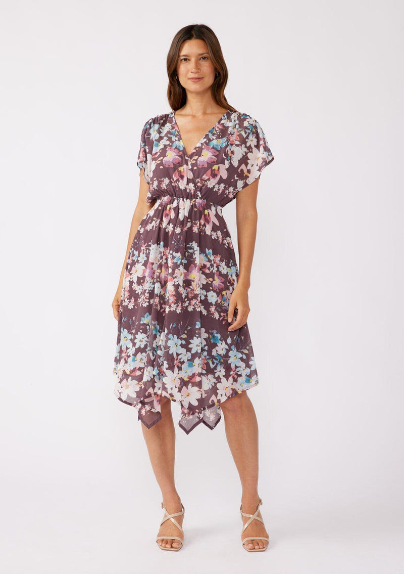 Nocturnal Petal Midi Dress Plum/Blue / L Nocturnal Petal Midi Dress Plum/Blue / L