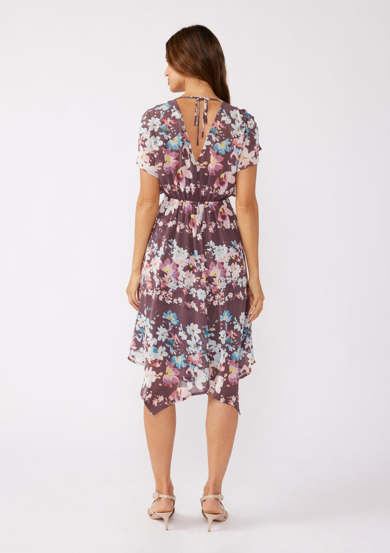 Nocturnal Petal Midi Dress Plum/Blue / L Nocturnal Petal Midi Dress Plum/Blue / L