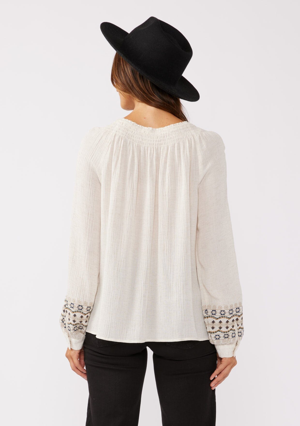 Stephanie Embroidered Blouse - Off White main image 1