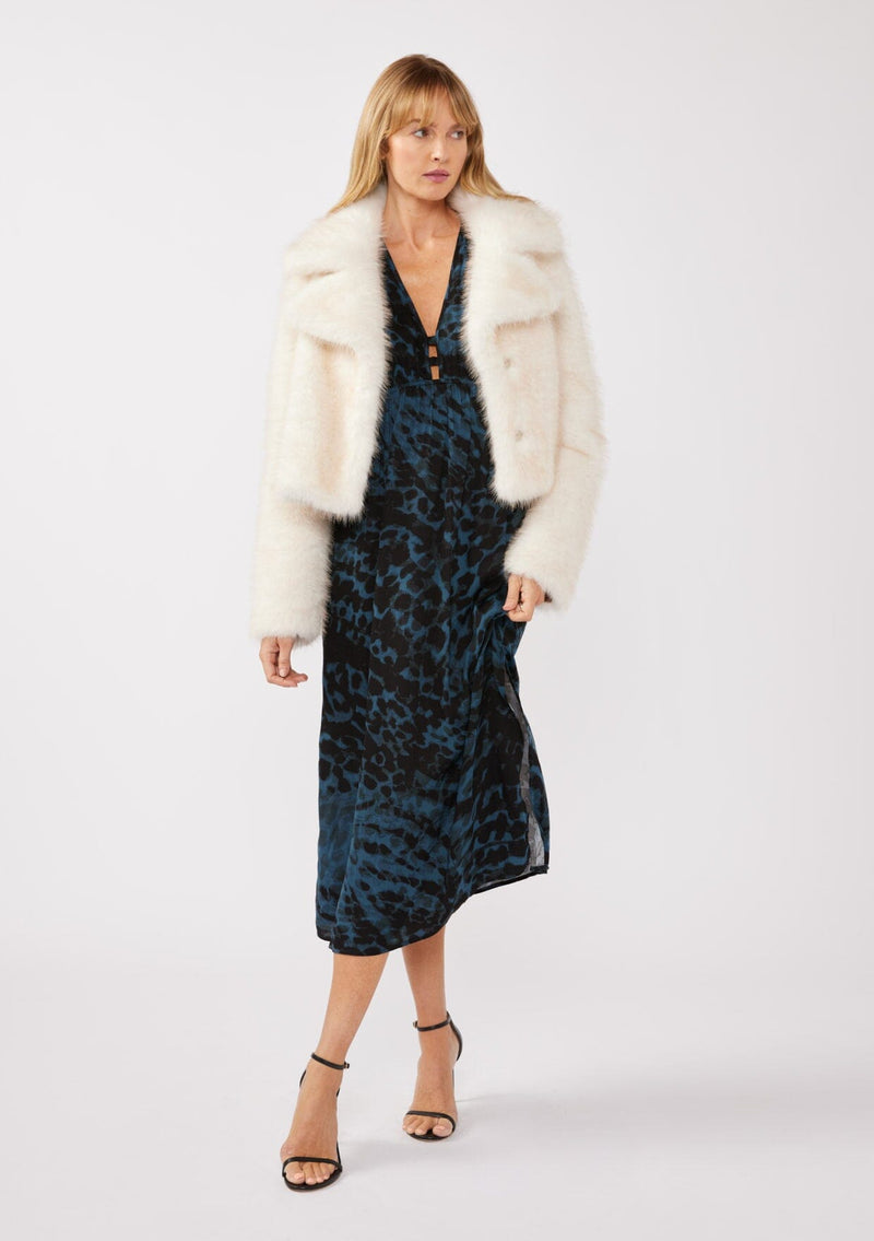 blue animal print maxi dress Extreme Cowl Neck Stud Detail Wrap Front Maxi Beach Dress In Blue Abstract Animal Print | EGO US