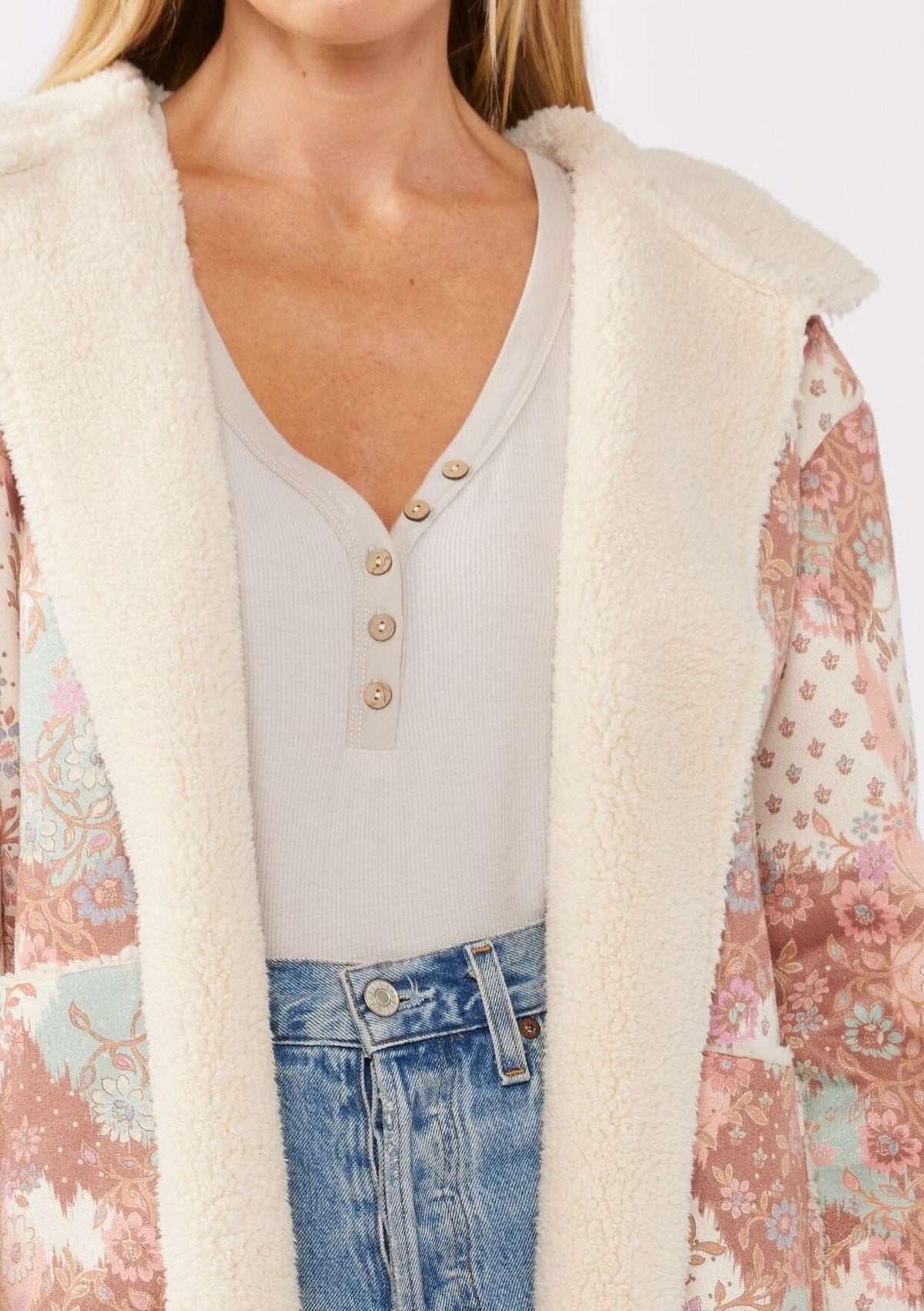 Women's Floral Statement Jacket + Faux Shearling | LOVESTITCH