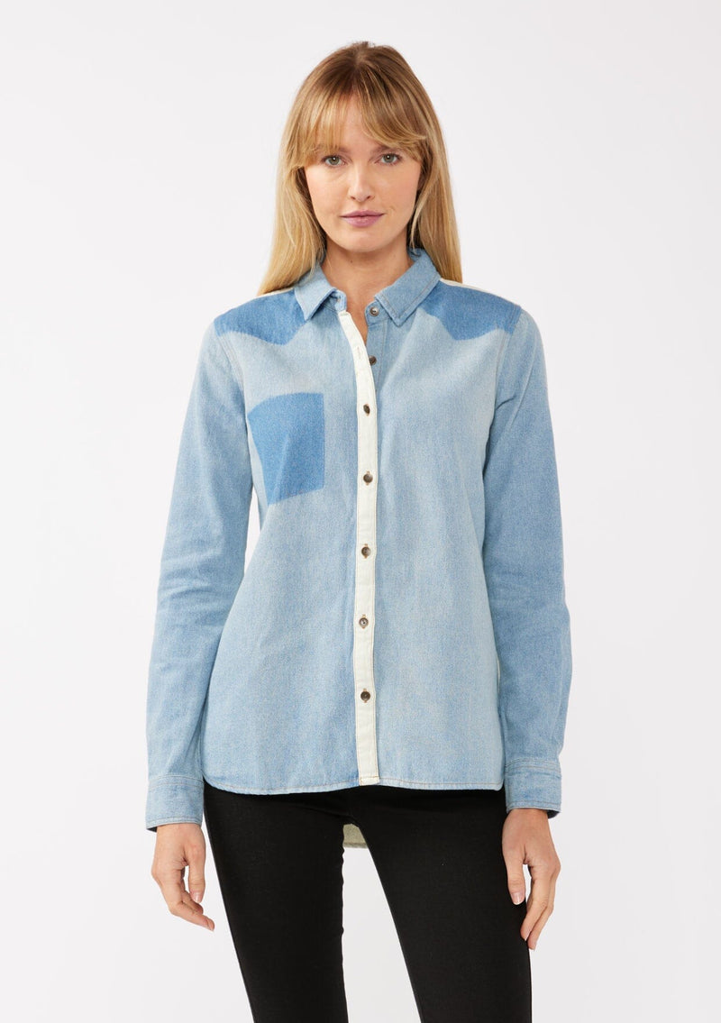 Classic Color Block Denim Shirt | LOVESTITCH Classic Color Block Denim Shirt | LOVESTITCH