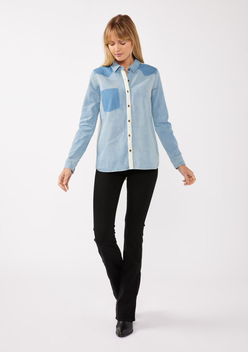 Classic Color Block Denim Shirt LOVESTITCH - Main Image