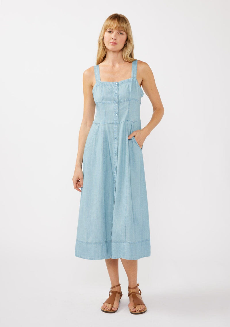 Shoreline Tencel Midi Dress Light Wash / M Shoreline Tencel Midi Dress Light Wash / M