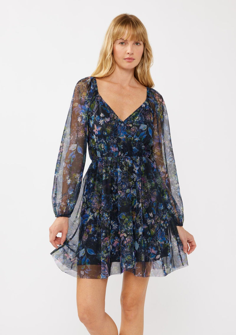 Botanical Oasis Mini Dress Black/Dusty Pink / L Botanical Oasis Mini Dress Black/Dusty Pink / L