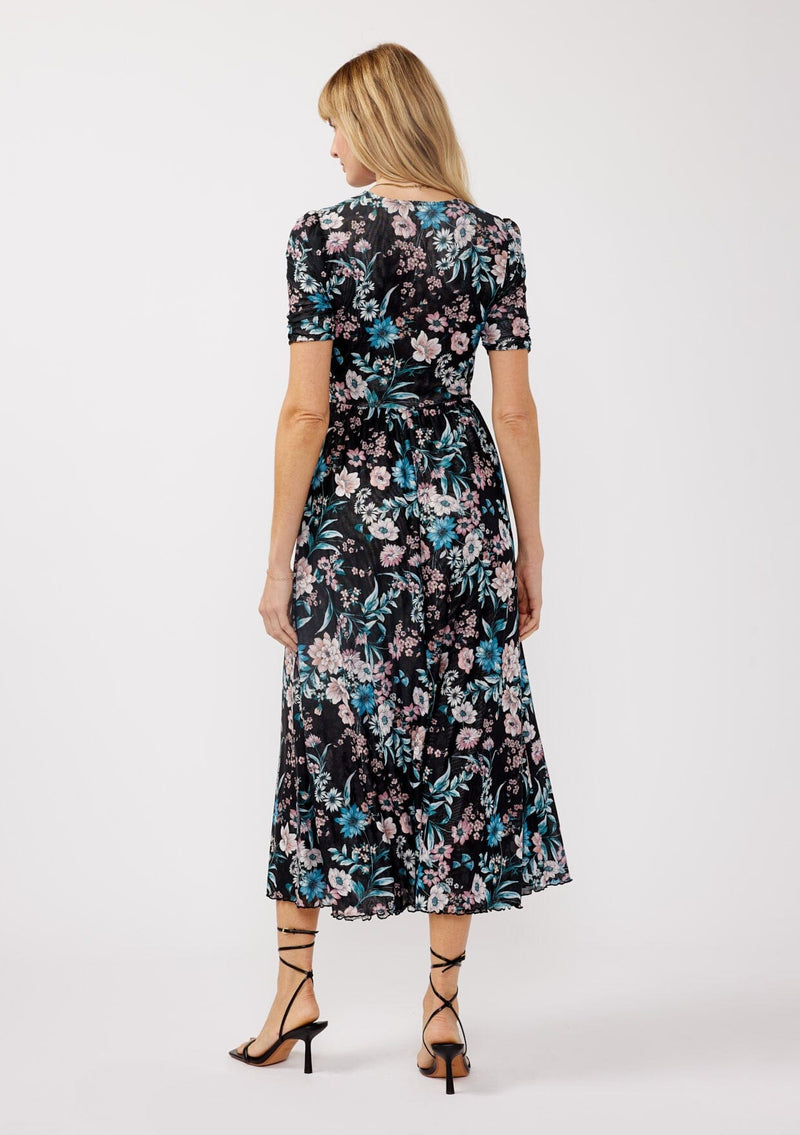 Jacey Reversible Floral Midi Dress Black/Dusty Pink / L Jacey Reversible Floral Midi Dress Black/Dusty Pink / L