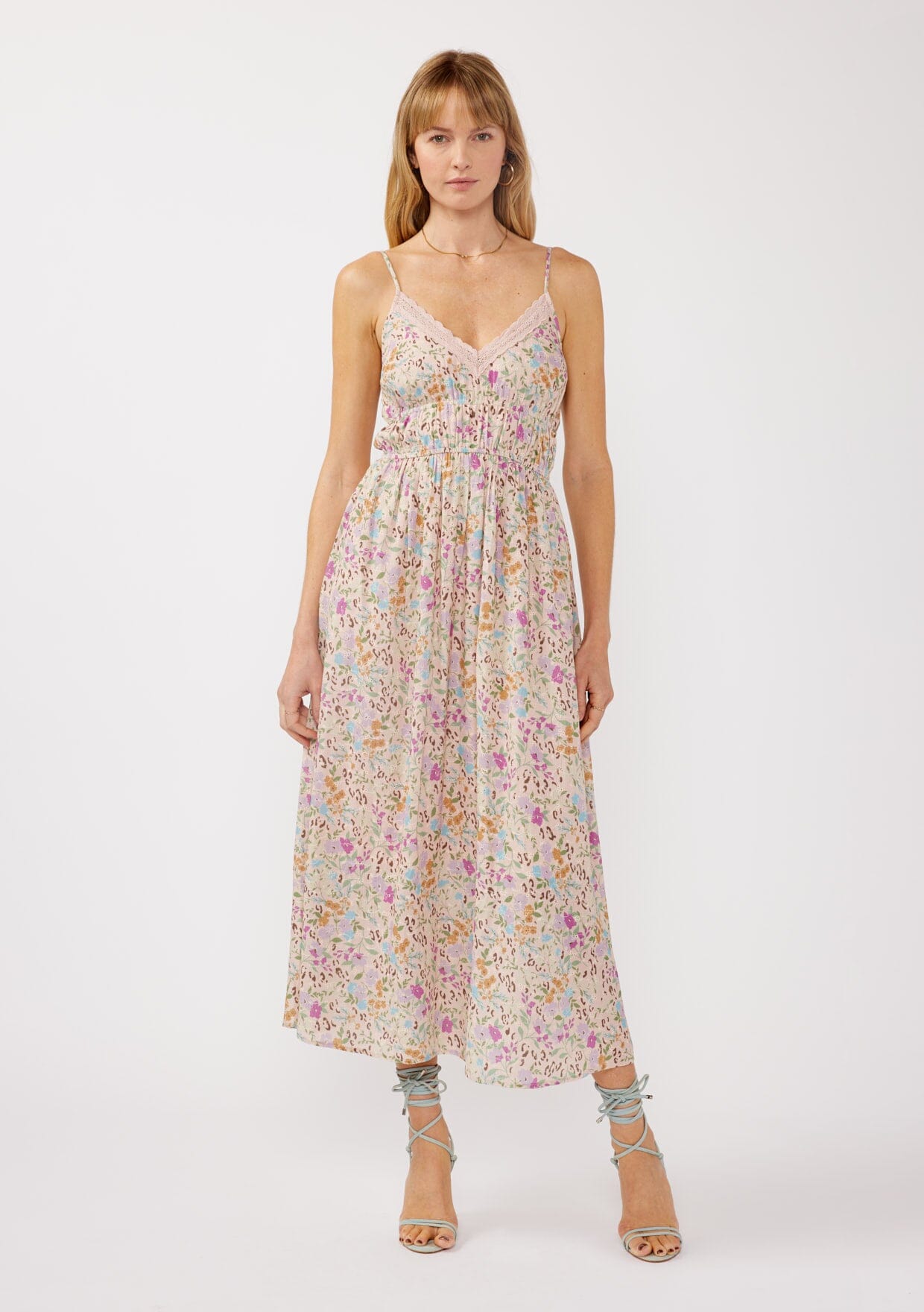 Women's Vintage Pink Floral Maxi Dress | LOVESTITCH