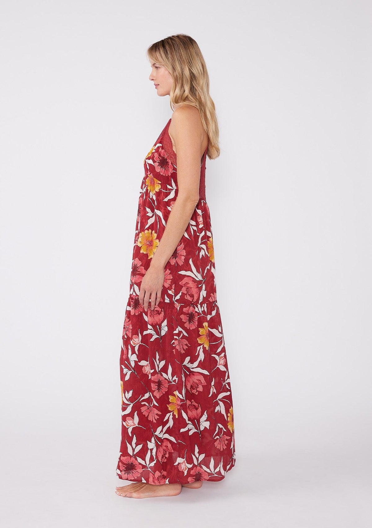 red floral maxi dress Macara Tiered Wine/Gold / S Color:Color #16 Tinisie Halter Mini Dress and the unforgettable moments Bambina