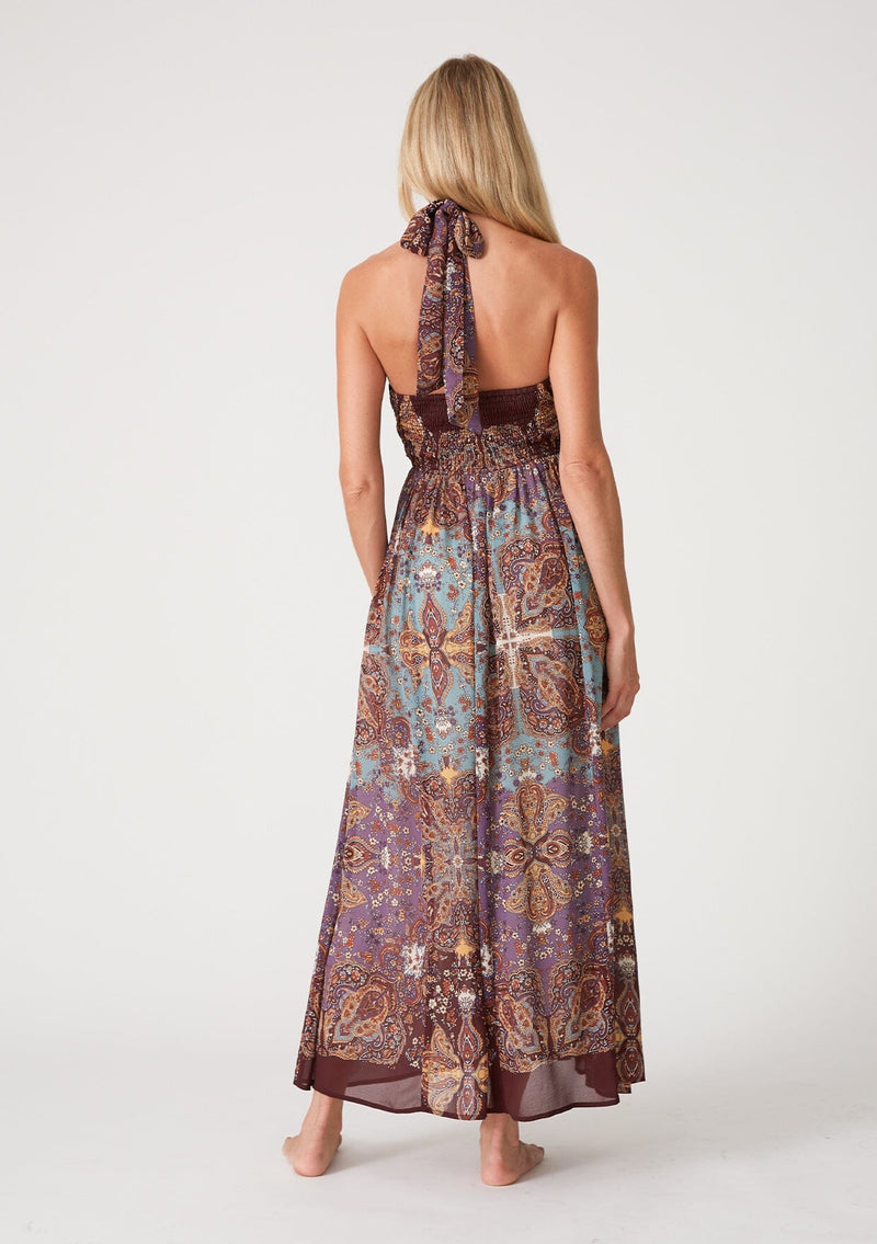 lovestruck floral halter maxi dress LoveShackFancy Silk Tiered Halter Maxi
