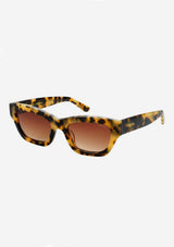 [Color: Milky Tortoise] Rectangular cat eye sunglasses with a tortoise frame from FREYRS. 