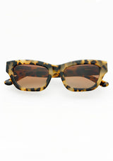 [Color: Milky Tortoise] Rectangular cat eye sunglasses with a tortoise frame from FREYRS. 