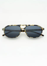 [Color: Gray Tortoise] A pair of unisex tortoise frame sunglasses with a sleek aviator design from FREYRS.