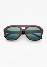 [Color: Burgundy] Sunglasses with a burgundy frame from FREYRS.