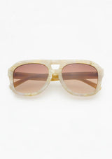 [Color: Grey Pearl] Sunglasses with a beige pearl frame from FREYRS.