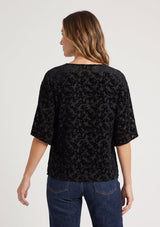Lenette Burnout Tie Front Top