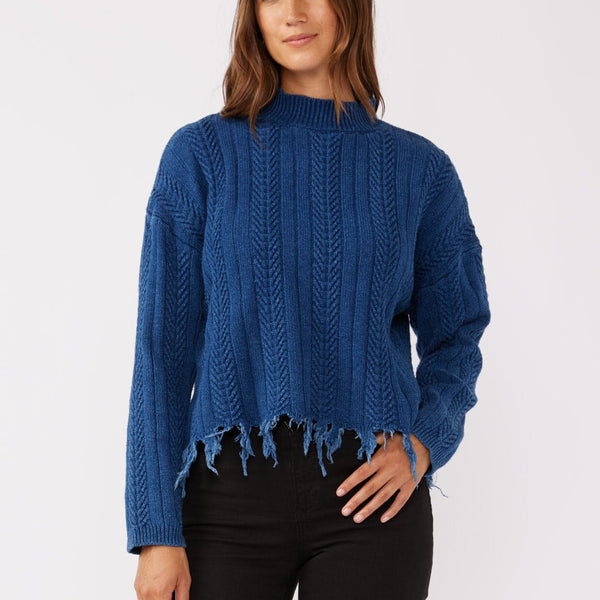 トップス 25SS HIGH GAUGE FRINGE PULLOVER KNIT Z Supply North Fringe Sweater - Women's Sweaters in Stone