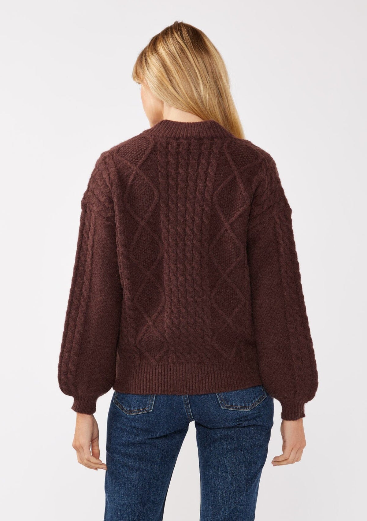 Beige Zip Up Knit Sweater + Cable Knit Sweater | LOVESTITCH