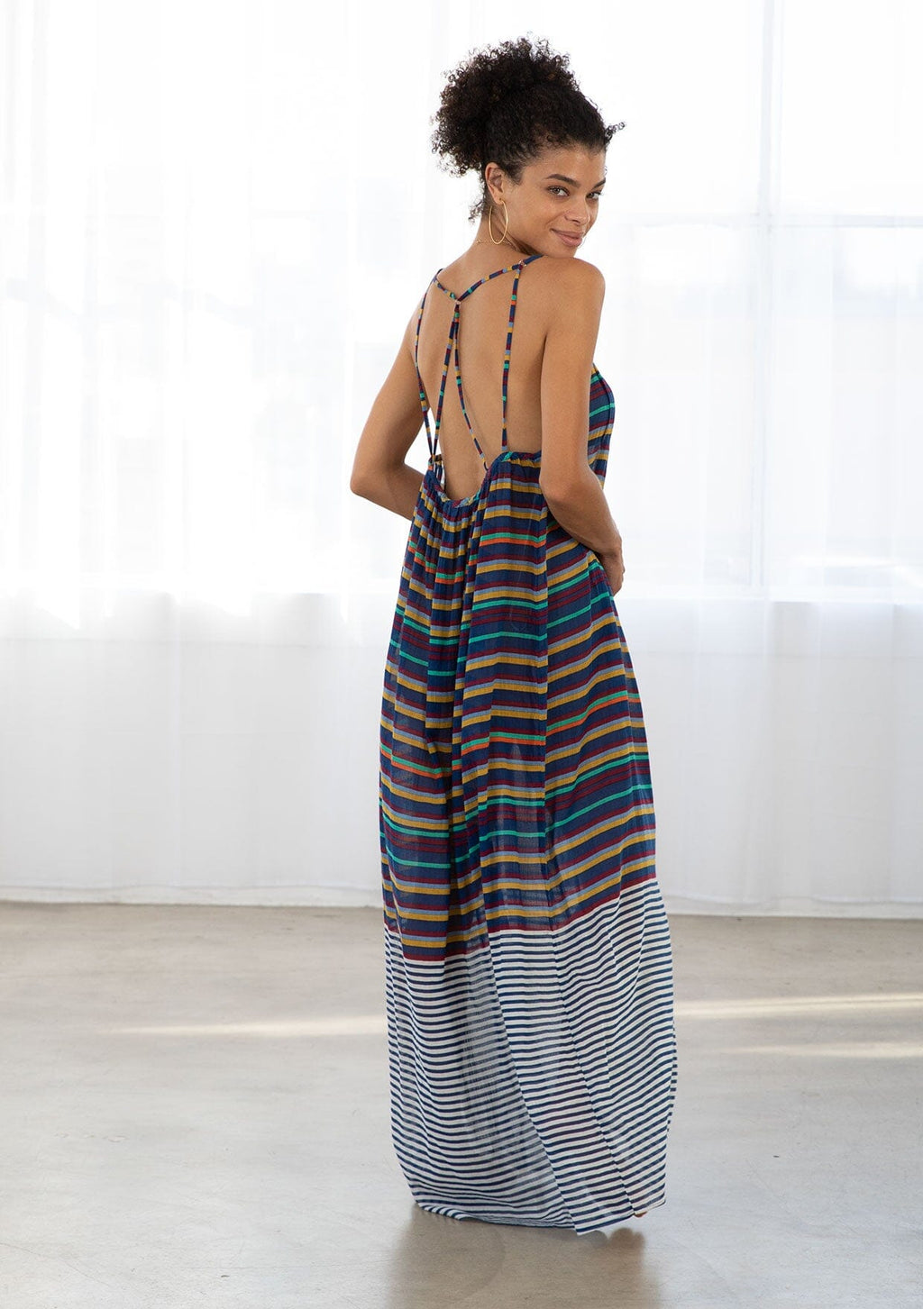 Cher Beach Dress Navy/Gold / M/L Cher Beach Dress Navy/Gold / M/L