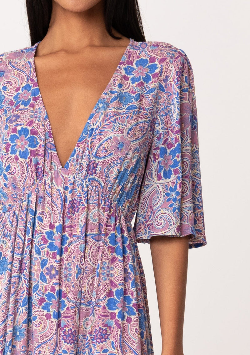 Women's Flowy Summer Mini Dress in Pink Floral Print | LOVESTITCH Women's Flowy Summer Mini Dress in Pink Floral Print | LOVESTITCH