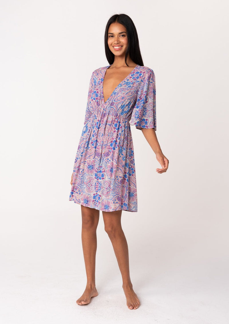 Women's Flowy Summer Mini Dress in Pink Floral Print | LOVESTITCH Women's Flowy Summer Mini Dress in Pink Floral Print | LOVESTITCH